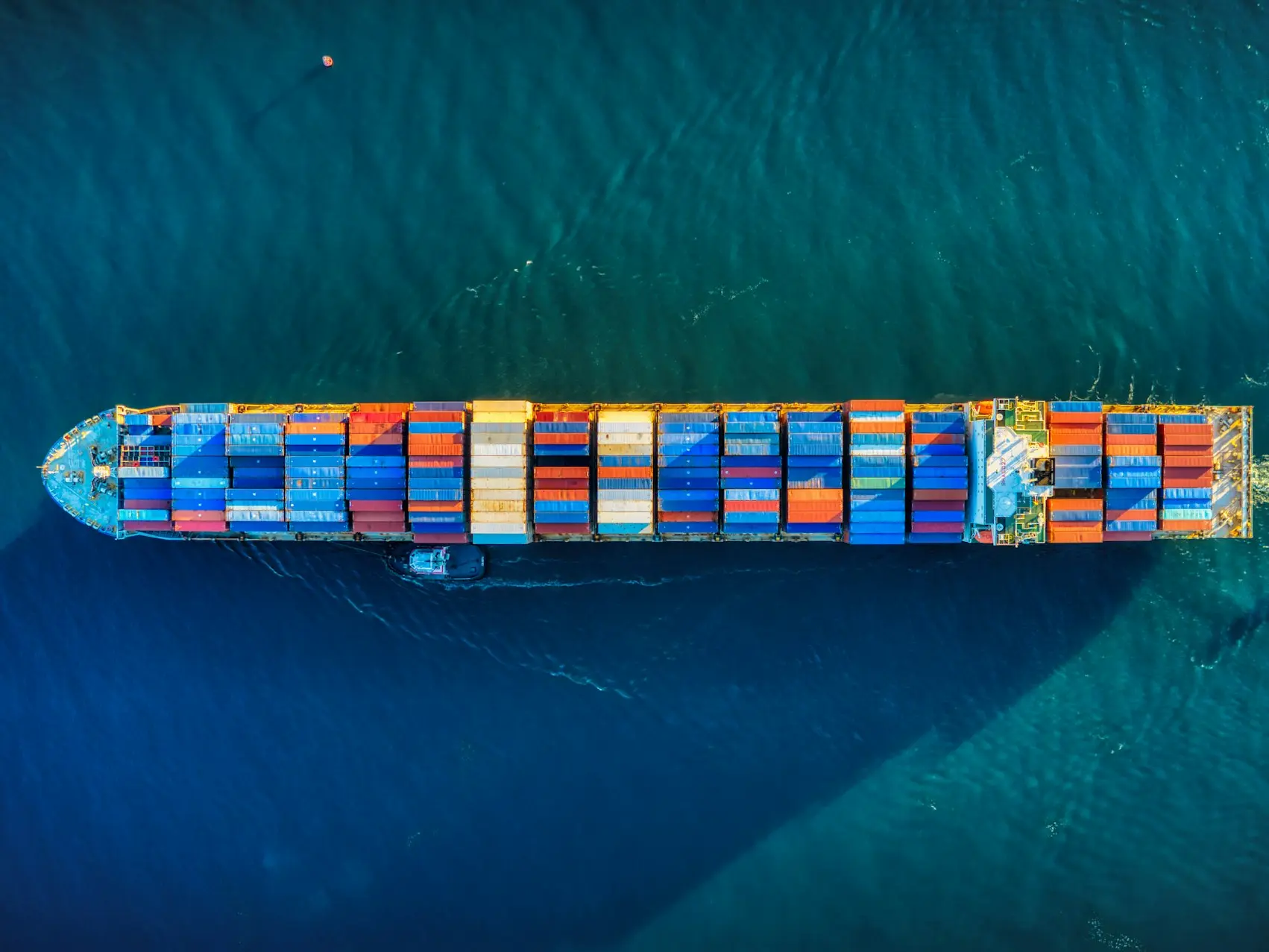 aerial view of boat on water