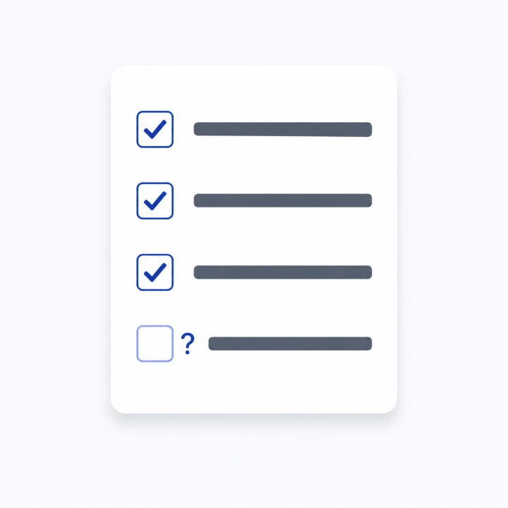 A verification checklist with three confirmed items and one open query, representing the questions to ask an accounting software vendor about UAE e-invoicing readiness.